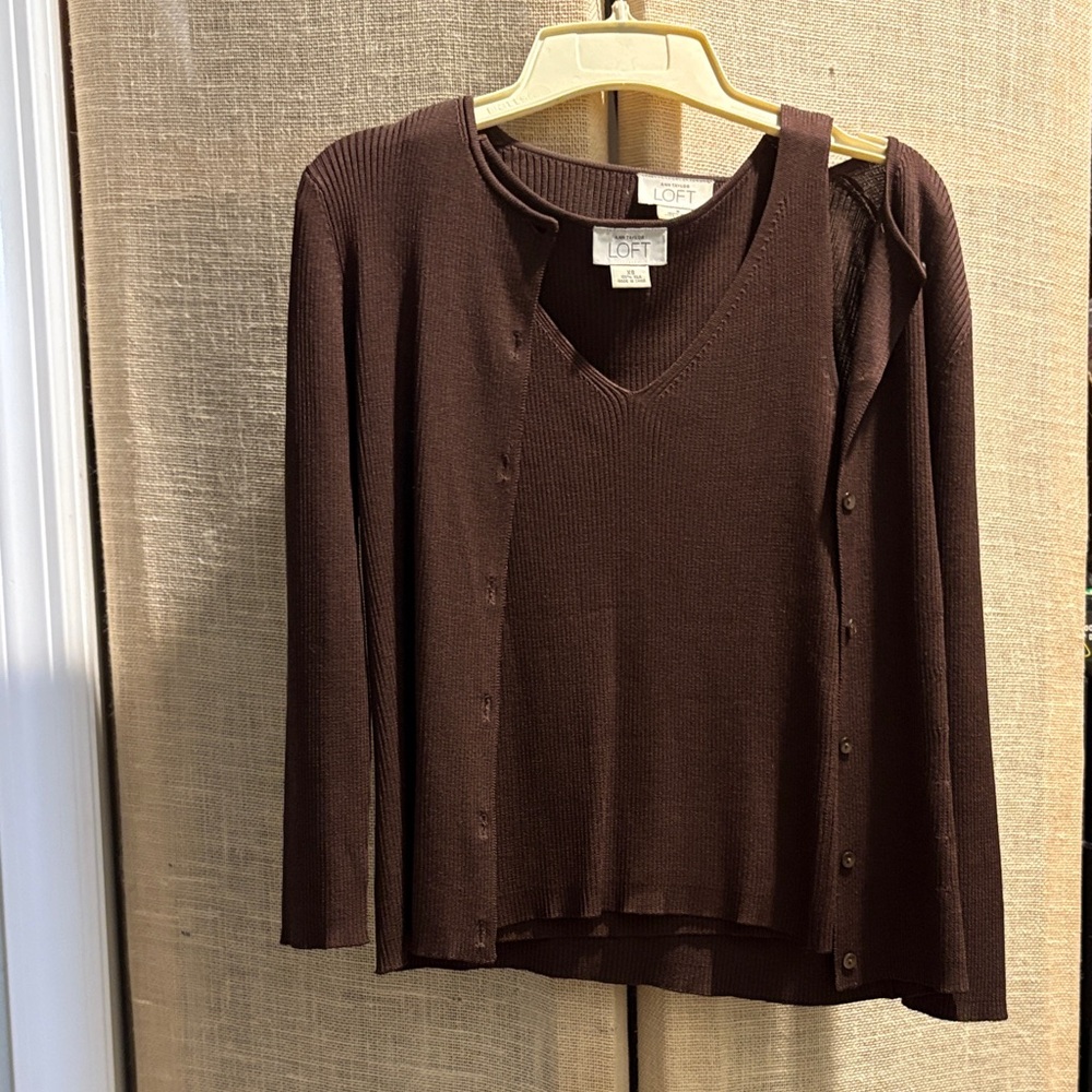 LOFT Chocolate Brown Button Down Shirt